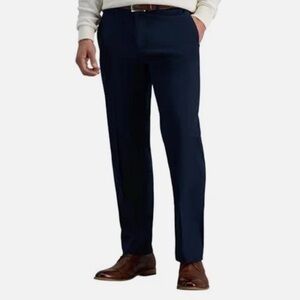 Haggar Men's Premium Straight Fit No Iron Khaki Navy Pants Sz 32Wx34L